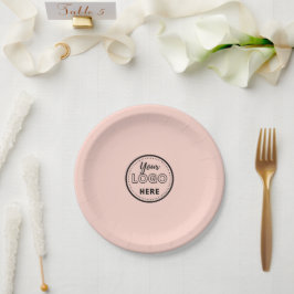 プロフェッショナルブランディングミニマル赤面ピンクロゴ ペーパープレート