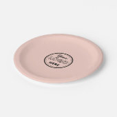 プロフェッショナルブランディングミニマル赤面ピンクロゴ ペーパープレート (アングル)
