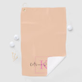 プロフェッショナルブランディングロゴオレンジピンクモノグラム ゴルフタオル (インサイチュ)