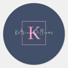 プロフェッショナルブランディングロゴネイビーブルーピンクモノグラム