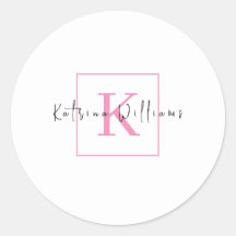 プロフェッショナルブランディングロゴピンクスクリプトモノグラム