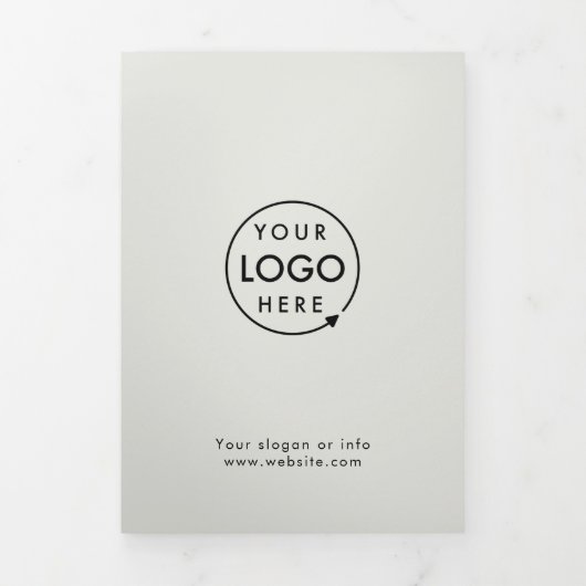 プロフェッショナルブランドのグレー折り畳みパンフレット 三つ折りカード (カバー)