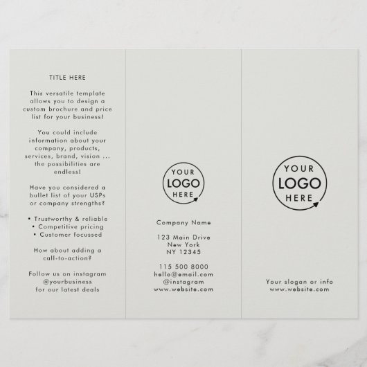 プロフェッショナルブランドのグレー3折パンフレット (正面)