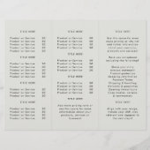 プロフェッショナルブランドのグレー3折パンフレット (裏面)