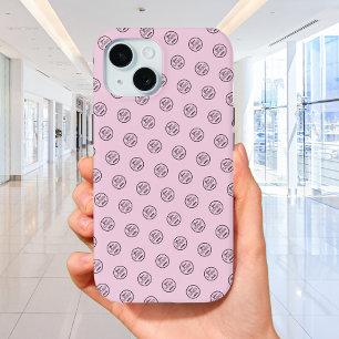 プロフェッショナルブランドパターンのロゴモダンピンク iPhone 15ケース