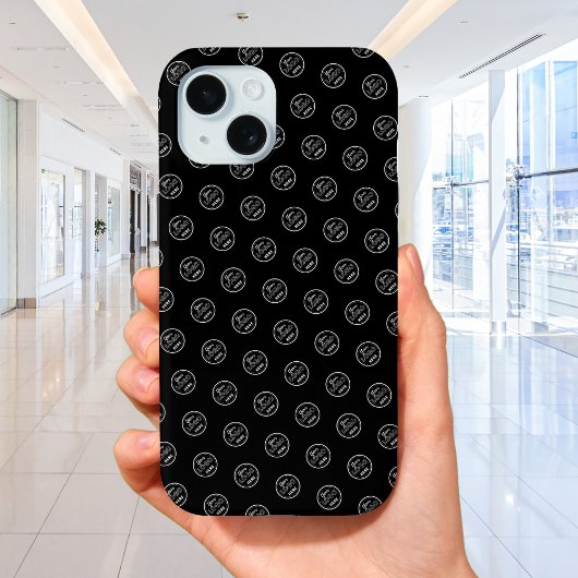 プロフェッショナルブランドパターンモダンロゴ黒 Case-Mate iPhoneケース