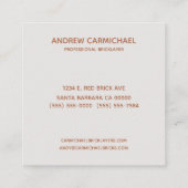 プロフェッショナルブリックレイヤメーソンリー建物 スクエア名刺 (裏面)