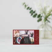 プロフェッショナルブルゴーニュと金ゴールド署名6枚の写真 名刺 (スタンド正面)