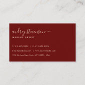 プロフェッショナルブルゴーニュと金ゴールド署名6枚の写真 名刺 (裏面)