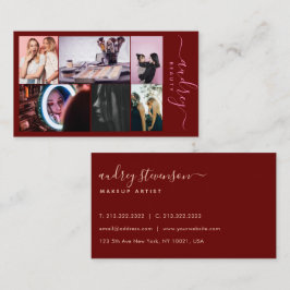 プロフェッショナルブルゴーニュと金ゴールド署名6枚の写真 名刺