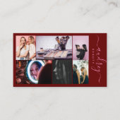 プロフェッショナルブルゴーニュと金ゴールド署名6枚の写真 名刺 (正面)