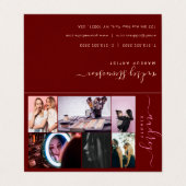 プロフェッショナルブルゴーニュと金ゴールド署名6枚の写真 名刺 (外部フラット)