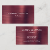 プロフェッショナルブルゴーニュフェイクー仕上げ金属鋼 名刺 (正面/裏面)