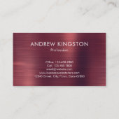 プロフェッショナルブルゴーニュフェイクー仕上げ金属鋼 名刺 (裏面)