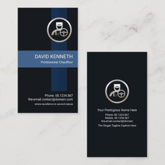 プロフェッショナルブルストライプーシーズシルバーショーフ 名刺 (正面/裏面)