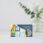 プロフェッショナルブルーイエロークリーニングサービスメイド 名刺 (スタンド正面)