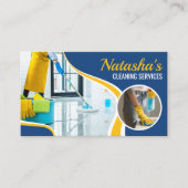 プロフェッショナルブルーイエロークリーニングサービスメイド 名刺 (正面)