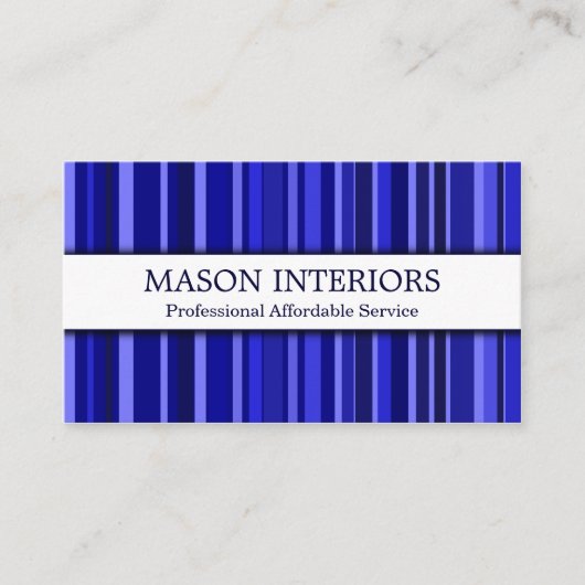 プロフェッショナルブルーインテリアデザイナー名刺 名刺 (正面)