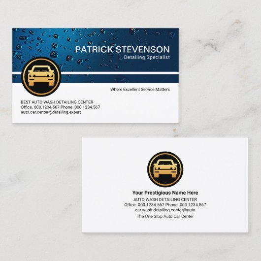 プロフェッショナルブルーウォータードロップディテアリングセンター 名刺 (正面/裏面)