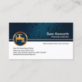 プロフェッショナルブルーウォータードロップ金ゴールド水栓配管機 名刺 (正面)