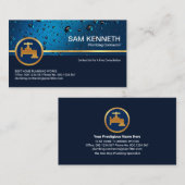 プロフェッショナルブルーウォータードロップ金ゴールド水栓 名刺 (正面/裏面)