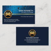 プロフェッショナルブルーウォータードロップ金ゴールド車 名刺 (正面/裏面)