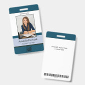 プロフェッショナルブルーカスタム従業員の写真ID会社 バッジ (正面＆裏面)