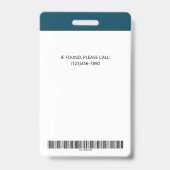 プロフェッショナルブルーカスタム従業員の写真ID会社 バッジ (裏面)