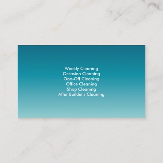 プロフェッショナルブルークリーニングサービス名刺 名刺 (裏面)