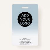 プロフェッショナルブルーグラデーションナースのフォトロゴコード バッジ (裏面)