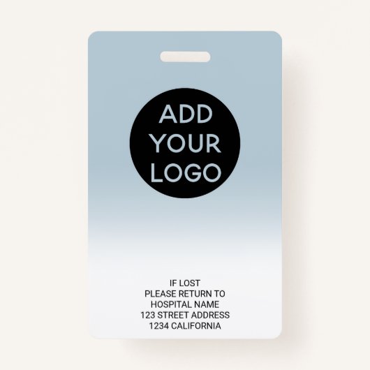 プロフェッショナルブルーグラデーションナースのフォトロゴコード バッジ (裏面)