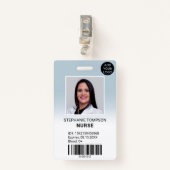 プロフェッショナルブルーグラデーションナースのフォトロゴコード バッジ (正面クリップ)