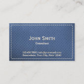 プロフェッショナルブルーステッチ革ビジネスカード 名刺 (正面)
