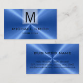 プロフェッショナルブルーステンレス鋼モノグラム 名刺 (正面/裏面)