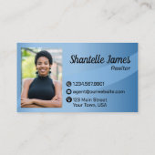 プロフェッショナルブルーフォトQRコードモダン 名刺 (裏面)