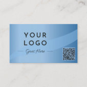 プロフェッショナルブルーフォトQRコードモダン 名刺 (正面)
