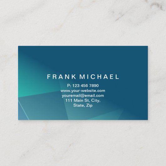 プロフェッショナルブルーブラックとグリーン 名刺 (裏面)