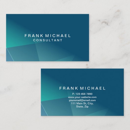 プロフェッショナルブルーブラックとグリーン 名刺 (正面/裏面)