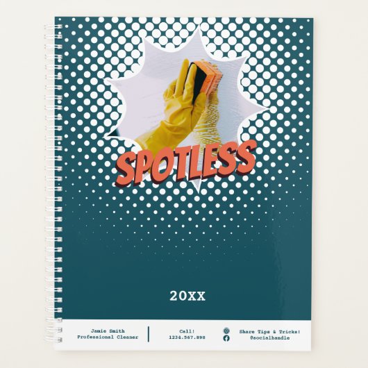 プロフェッショナルブルーホワイトハウスクリーニングアポイントメント プランナー手帳 (正面)