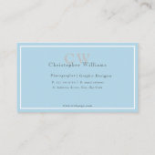 プロフェッショナルブルーミニマルサンキューカード 名刺 (裏面)