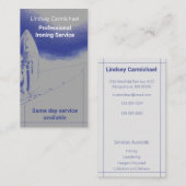 プロフェッショナルブルーモダンアイロン掛けサービス 名刺 (正面/裏面)