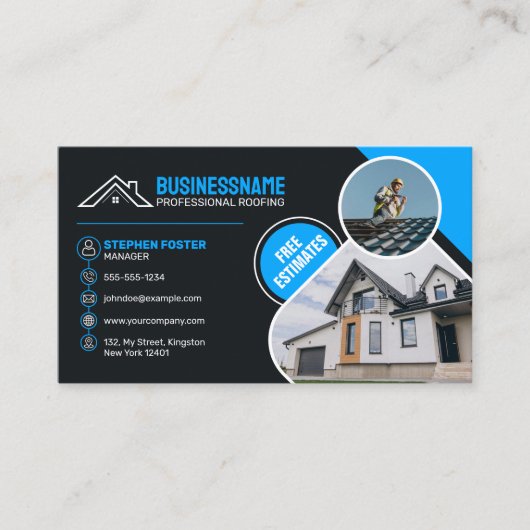 プロフェッショナルブルールーフィング実在エステートシェングル 名刺 (正面)