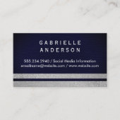 プロフェッショナルブルーレザー/グリッターストライプ 名刺 (正面)