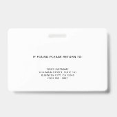 プロフェッショナルブルー会社ロゴ従業員の写真ID バッジ (裏面)