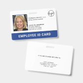 プロフェッショナルブルー会社ロゴ従業員の写真ID バッジ (表裏)