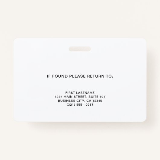 プロフェッショナルブルー会社ロゴ従業員の写真ID バッジ (裏面)