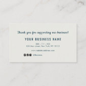 プロフェッショナルブルー感謝していユーザー名刺 名刺 (裏面)