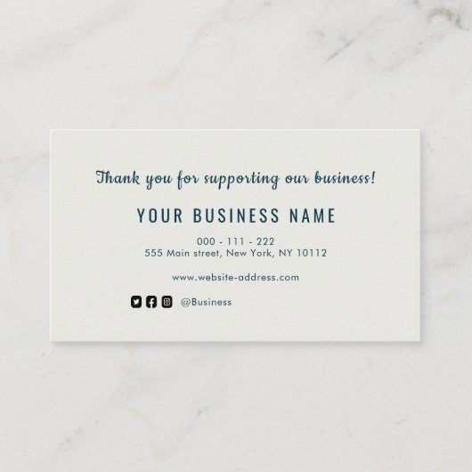 プロフェッショナルブルー感謝していユーザー名刺 名刺 (裏面)