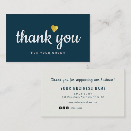 プロフェッショナルブルー感謝していユーザー名刺 名刺 (正面/裏面)