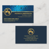 プロフェッショナルブルー水滴金ゴールド栓 名刺 (正面/裏面)